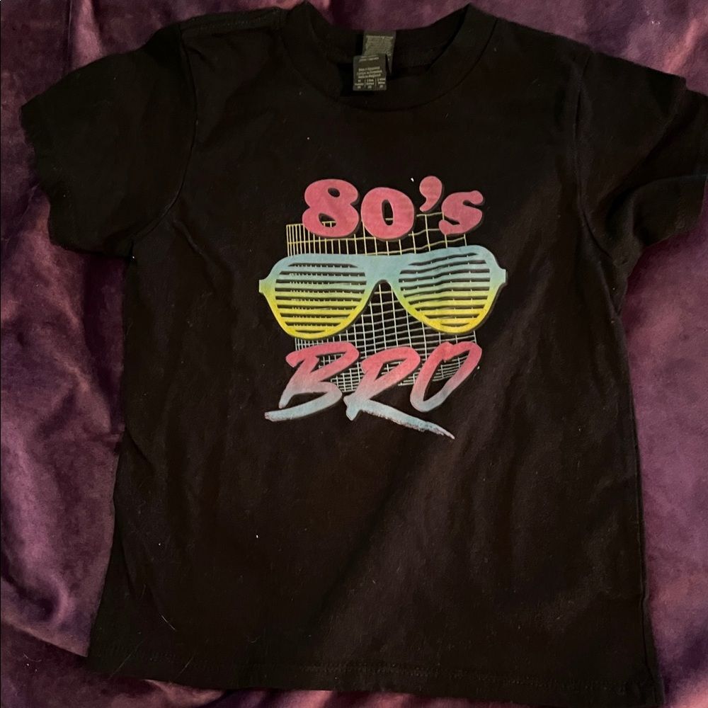 Retro Style 80's Bro Kids Black T-Shirt (3T)